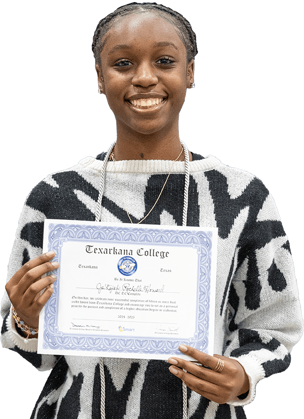 Smiling girl holding diploma
